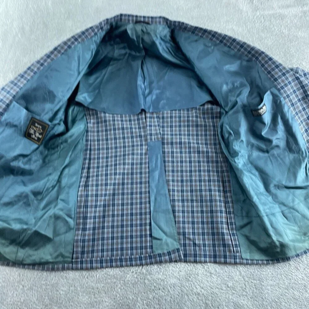 Vintage Sears The Mens Store Blue & Brown 44R blazer  0242